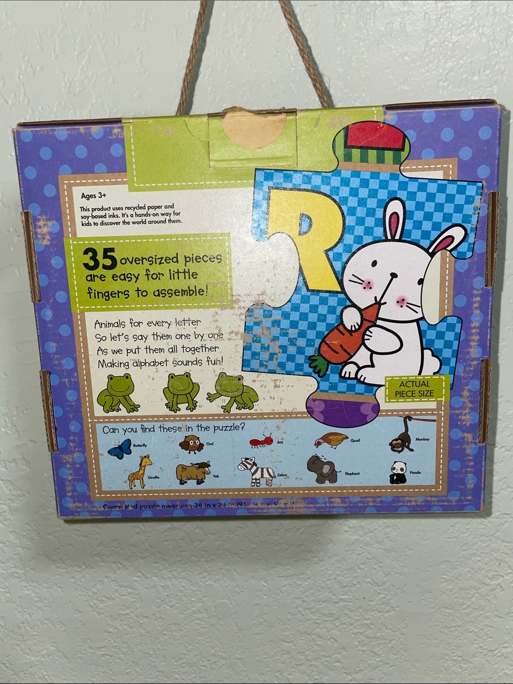 Melissa & Doug ABC Animals Giant Floor Puzzle - Purple & Green Box - Picture 3 of 7